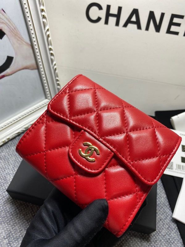 Portefeuille CHANAL Femme ROUGE – Avec Boîte 👜